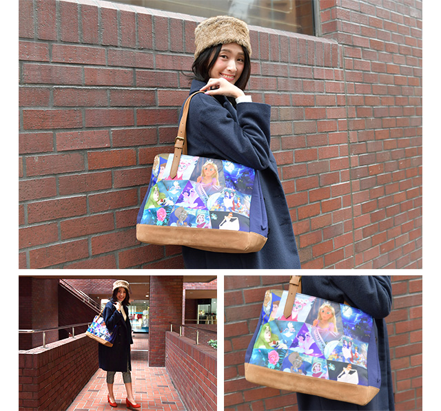 コラージュ柄のトートバッグでガーリーに♡
